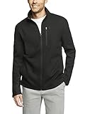 IZOD Men's Big & Tall Big Advantage Performance Full Zip Fleece Jacket, Black, X-Large Tall