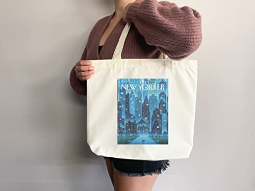 Bolso tote New Yorker con arte de portada de la revista, diseño estético y artístico, hecho a mano miniatura 4