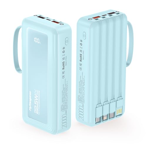 Power Bank 20000mAh, PowerBank 22.5W PD Fast Charger with Digital LCD Screen, Portable Charger with 6 Outputs & 2 Inputs for iPhone, Samsung, Pixel, LG, Moto, iPad Ideal for Travel & Festivals