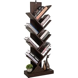 Estanteria Forma Arbol Himimi Librería de 8 Niveles, Vintage estantería Libros con Forma de árbol, estantería de Madera para librería, cafetería, salón, hogar, Sala de Estar y Oficina