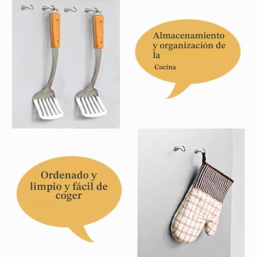 Miniatura 5 de Ganchos Magnéticos, 10 Piezas Ganchos Magnéticos Extra Fuertes 10kg Ganchos Imanes Gancho De Crucero Resistente Para Techo Ganchos De Soporte Magnético Para Cocina Cgaraje Despacho Frigorífico