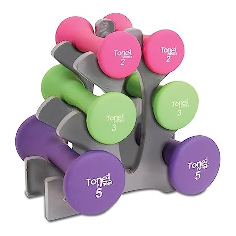 Tone Fitness 20-Pound Hourglass Dumbbell Set | Weight Set Cover