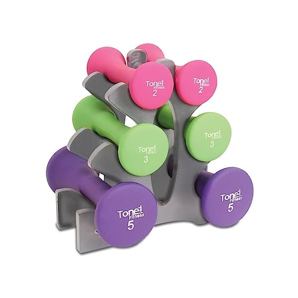 Tone Fitness set includes 3 PAIRS of DUMBBELLS