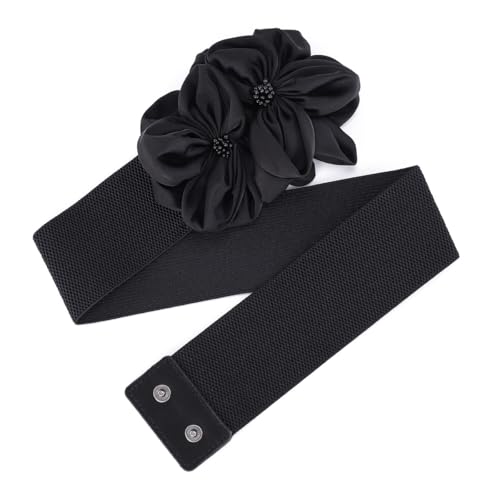 Wedding Bridal Belt Widened Elastic Flower Sash Women Artificial Flower Belt