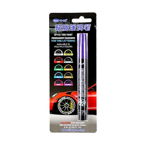 Pluma de pintura de neumáticos – Marcador de neumáticos impermeable, bolígrafo de marcado de pintura automática | Pluma de retoque de tinta lisa para neumáticos, latas de vidrio, piedras, zapatos de