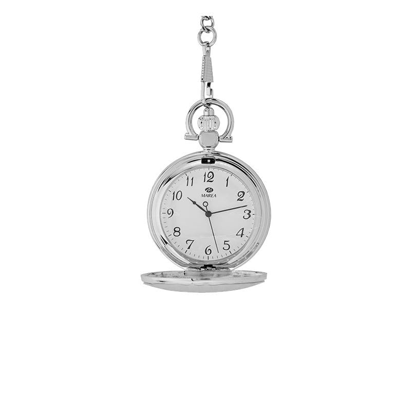Reloj de bolsillo unisex Marea B41421/1 plateado de 47 mm analógico con esfera números latinos