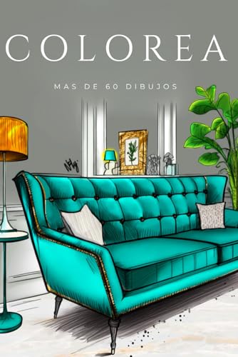 Libro para colorear de más de 60 dibujos personalizados. Hecho a mano. Basado en mobiliario, escenarios y habitaciones completas.