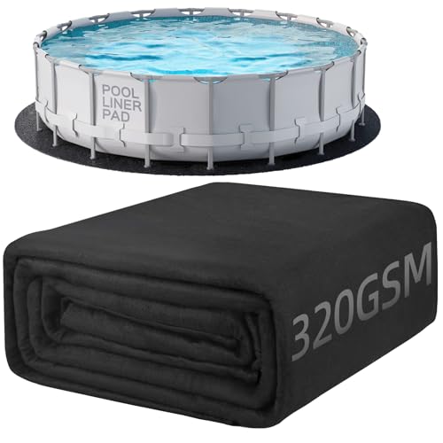 POOLHACKER 12 ft Pool Liner Pad [2026 New Pool Pad 9.4 oz/yd Heavy-Duty] Round Pool Liner Pad for Above Ground Swimming Pools Prevents Punctures Effortless to Install Eco-Friendly Padding