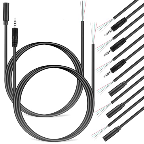 MOLUCKFU 8 Piezas Cables de Audio de Repuesto Macho y Hembra Longitud para Smartphones Tablets y Ordenadores