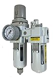 PneumaticPlus SAU3010M-N03G Two Piece Compressed Air Filter Regulator Lubricator Combination 3/8