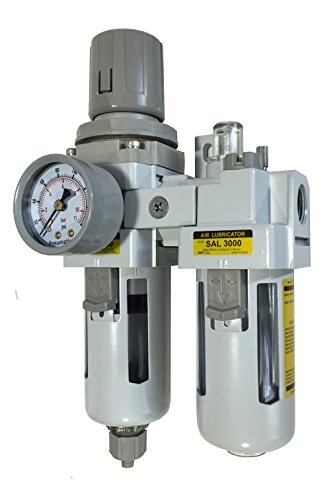 PneumaticPlus SAU3010M-N03G Two Piece Compressed Air Filter Regulator Lubricator Combination 3/8