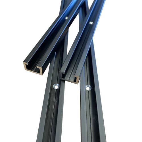 Aluminium C-Profil 1m Schwarz M8 | gebohrt inkl. 5 Schrauben | Alu T-Nut Schiene für Werkstatt & Frästisch | eloxiert 17x11mm