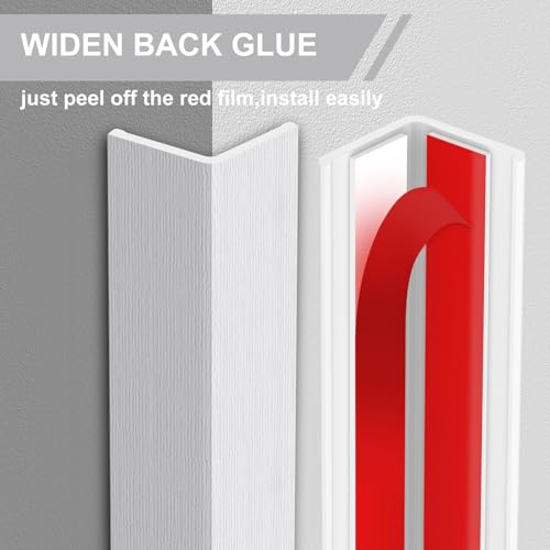 Image of Wall Corner Protector,Self Adhesive Corner Guards for Stair Walls. 59 Inch x 1-5 /8 Inch White Corner Protector for Walls Avoid Scratching,2PCS.