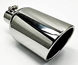 Exhaust Tip 2.50' Inlet 6.00' X 12.00' Bolt On W60012-250-BOSS-HP-RS Rolled Slant Polished 304 Stainless Steel Wesdon Exhaust Tip