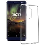 ebestStar - Etui Dla Nokia Nokia 6 (2018), Silikonowe Pokrowiec Premium Ochrona, Ultra Przezroczyste, Przezroczysty + Szkło Hartowane