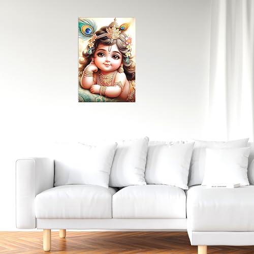 Image of Twinster Bal krishna Posters Photo for Pregnant Women, Baby Poster Self Adhesive (Size 45 cm by 30 cm) Pack of 1 (Design1)