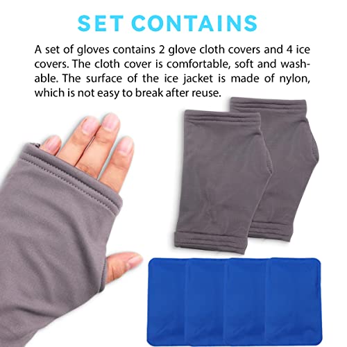 Hot and Cold Hand Therapy Gloves, Hand Ice Pack, Ice and Heat Therapy Pain Relieving Mittens | Microwavable and Freezable, Arthritis, Finger and Hand Injuries, and Carpal Tunnel (Grey) - Thumbnail 5