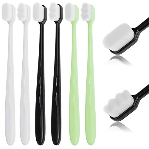 6 PCS Upgraded Extra Soft Floss Toothbrush Ultra Soft-bristled Sensitive Toothbrush Manual Micro Nano Toothbrush Good Cleaning and Gum Protection for Pregnant for Adult Teeth Kid Children