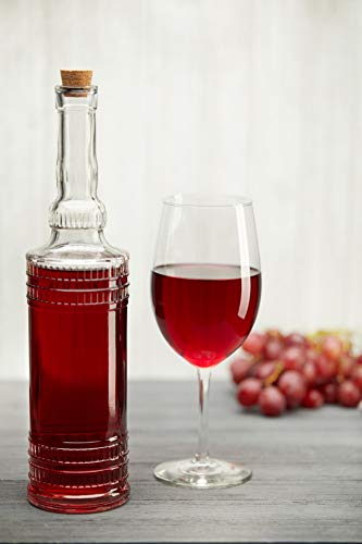Large Clear Decorative Glass Bottle with Spout and Cork, 32oz, 1 Bottle - Design: EPLI (3in X 11.9in) - Thumbnail 4