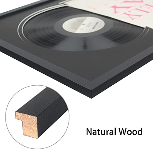 Mxtallup 12 " Vinyl Record Frame For The Wall 12 "Jukebox Record Frame With Double Black-Black Matting, Displays 12 " Lp Record And 12X12-Inch Cover , 12 " Music Album Frame (Lp1624Bb) #TOP1