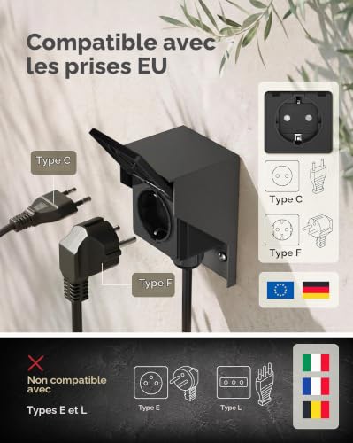 ledscom.de Prise extérieure/humide PIWI, en saillie, IP44, 1x Schuko, 16A/230V, acier inoxydable, plastique, anthracite – vue 7