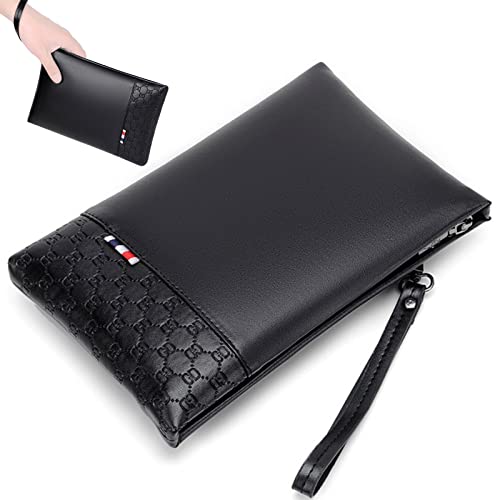 Handgelenktasche Herren,handtasche Herren Klein Clutch Schwarz Reisepass Organizer Passport Cover Travel Wallet Herrentasche Leder Klein Handtasche Pu Leder Freizeit Kartenfach Brieftasche Business Cover