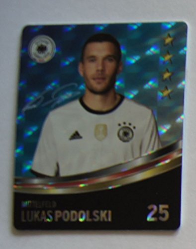 Rewe DFB Cartas Coleccionables EM 2016 SELECCIÓN DE Todas 36 Y ÁLBUM COLECCIÓN O Alles Completo - Nº 25 Brillo Podolski