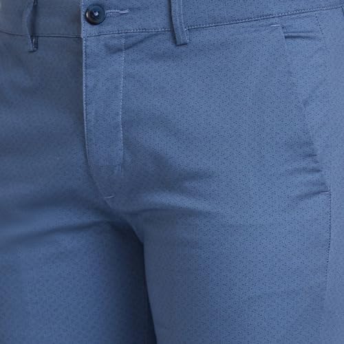 Image of Park Avenue Men's Mid Rise Print Pattern Neo Fit Cotton Blend Flat Regular Fit Front Chinos