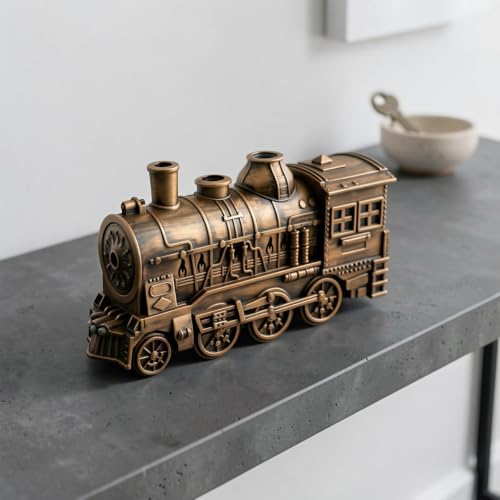 Uonlytech Retro Train Oil Diffuser with LED Lights Vintage Locomotive Cool Mist Humidifier Quiet Auto Shut-off Aromatherapy for Holiday And Home Decor