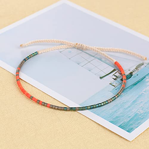 Image of KELITCH Miyuki Friendship Bracelet Boho Seed Beads Women Thin Strand Bracelets Adjustable