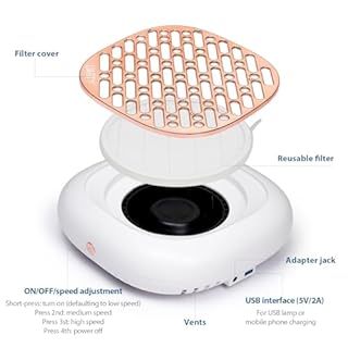 130W Brushless Nail Dust Collector Machine Nail Dust Vacuum Cleaner with Powerful Suction Extractor Fan for Manicure, Professional Nail Filter for Nail Art (Silver)