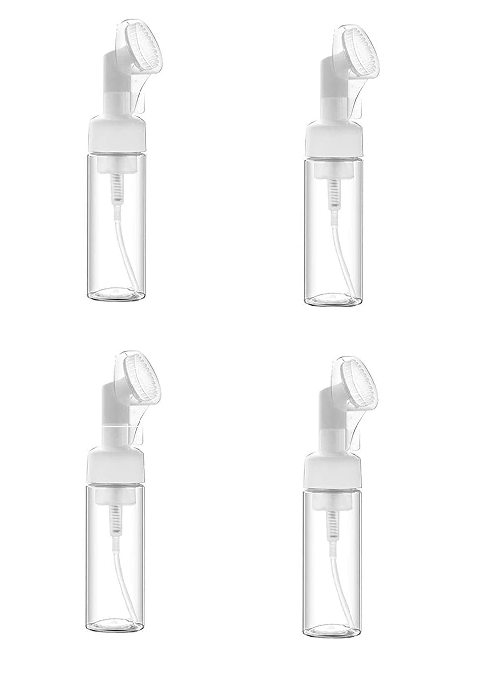 Jarbazaar [ PACK OF 4 PCS 150ML Empty Facial Cleanser Foaming Face Wash Bottle | Built In Face Brush Liquid Foaming Soap Shampoo,Bubble Liquid Soap|Facial Massage|Refillable,Leak Proof,BPA Free-image-45