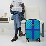 4Pcs Suitcase Straps with Lock, 2 Colours Heavy Duty Personalised Luggage Strap, Adjustable Luggage Straps for Suitcases, Travel Cases, Orange and Blue - Image 6