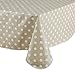 DII Vinyl Tabletop Collection Flannel Backed Polka Dot Tablecloth, Rectangle, 60x102, Natural