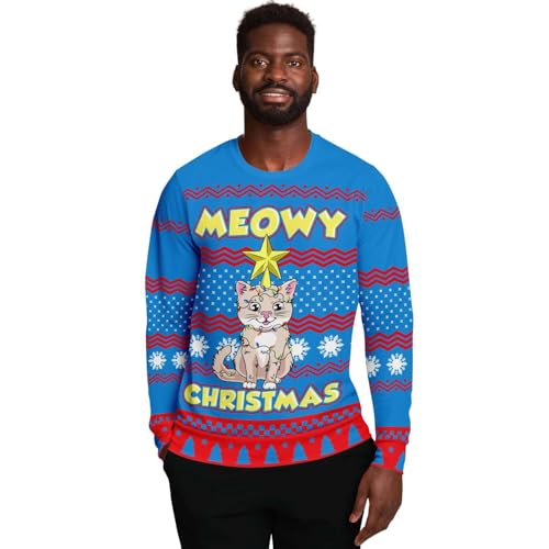Meowy Christmas Cat Sweatshirt, alternative view 1