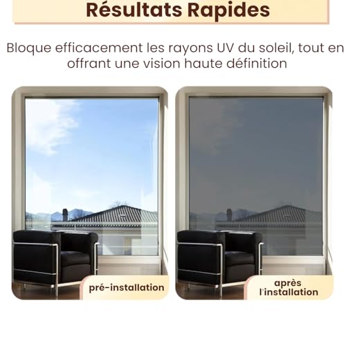 Film miroir pour fenêtre anti-regard argenté 90x200 cm avec kit de pose complet - 6