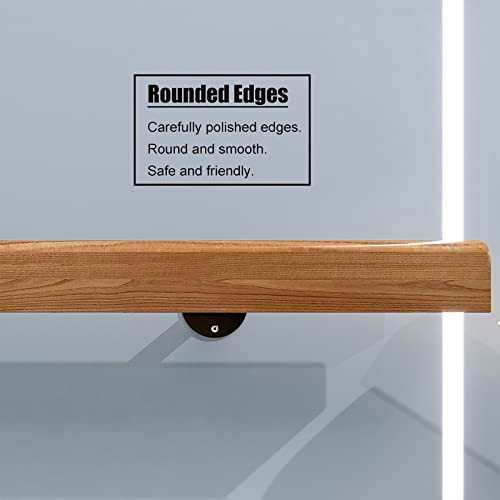 Rampe d'escalier en bois 2,2 m kit barre d'appui murale villa et ferme - 4