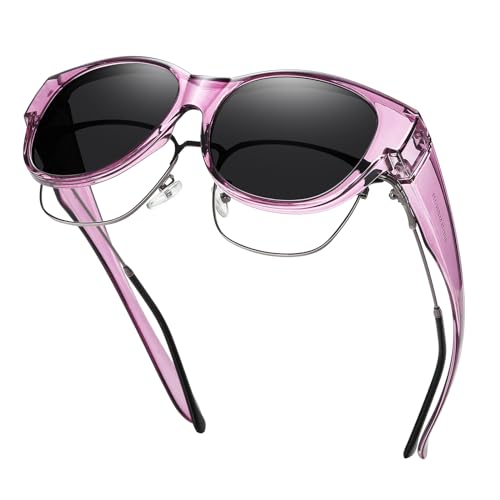 GEGURI Fit Over Glasses Polarized Sunglasses for Women Men, Stylish Cat Eye Design Sun Glasses 100% UV Protection