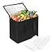 Cooler Bag, Food Delivery Bag with Ice Box, 35L Large Insulated Bag with Zip, Foldable Cool Box, Insulated Bags for Picnic Camping Beach BBQ Shopping Food Delivery (41×33×26CM Black)