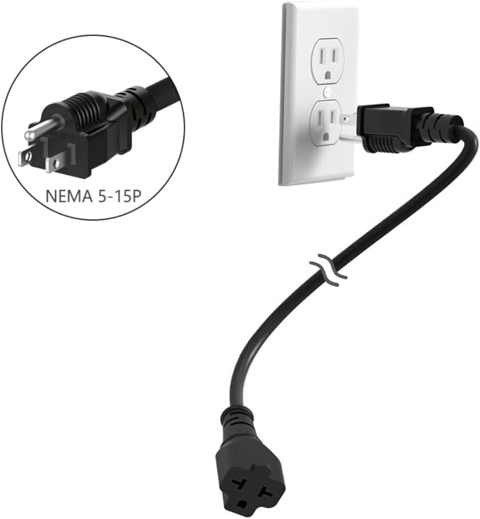 6-FT 12AWG 15 Amp Household Plug to 20 Amp T-Blade Adapter Cable Nema 5-15P to 5-20R,5-15P to 6-15R/20R 15Amp-Male to 20Amp-Female Extension-Cord,15A 125V to 20A 250V AC Power Cord