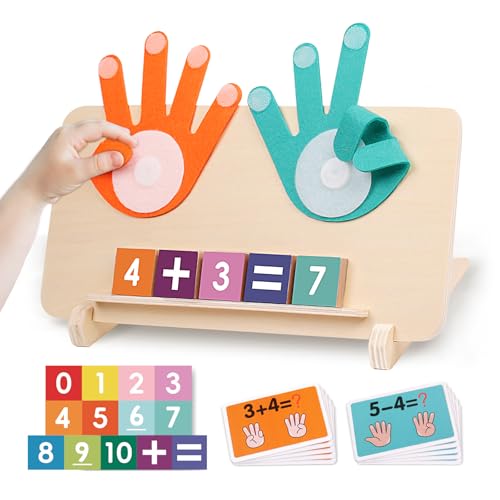 wotoyd Montessori Holz Mathe-Zählspielzeug für Kinder Zählen Lernen für Kinderspielzeug Lernspiele sensorik Spielzeug für 3 4 5 6 Jahre Jungen Mädchen Geschenk Mathe Lernspielzeug Geburtstag