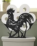 Rooster Toilet Paper Roll Holder Stand, Metal Cock Freestanding Bathroom Toilet Paper Storage, 8 Rolls Bathroom Organizer Floor Decorations Accessories Gift for Women Men Kid
