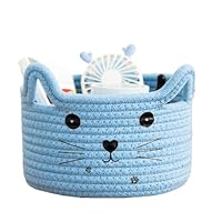 Süßer Katzen-Seilkorb Aus Baumwolle - Spielzeug-Aufbewahrung Mit Kätzchen-Design