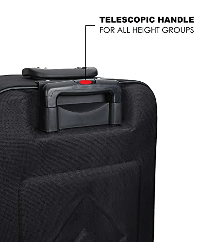 Trumpkin-Polyster-Softside-Small-Cabin-Luggage-55cm-Trolley-Bag-Black Polyester Soft-Side 55cm Small Size Cabin Luggage Trolley Bag