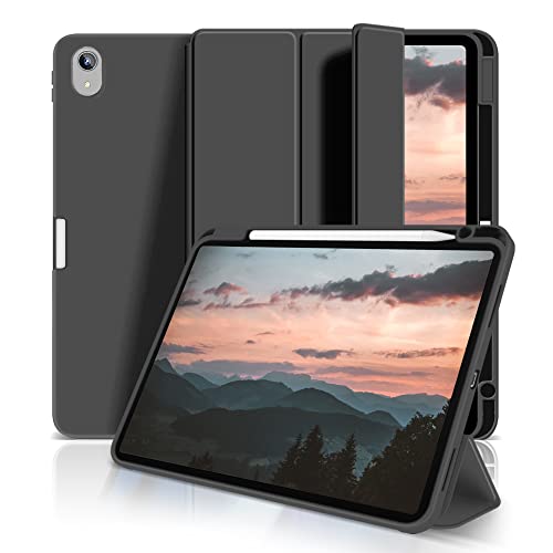ZOYU Case for iPad Air 11-inch M2 2024 10.9 inch/iPad Air 5th 4th Generation 2022/2020 with Pencil Holder, Support Pencil Charging, Auto Sleep/Wake, Trifold Protective Case for Air 5/4 - Black