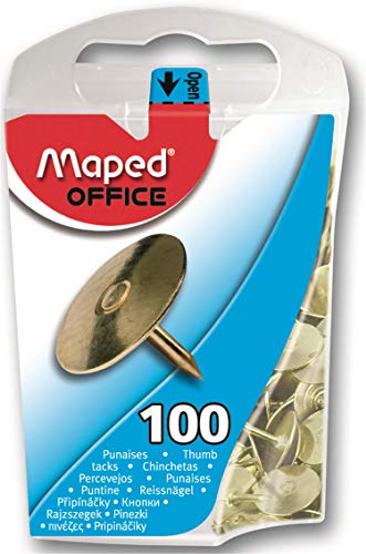 Percevejo Dourado 10 mm Blister x 100, Maped 84, Metal