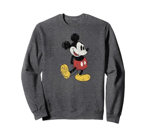 Sweatshirt Mickey Mouse avec imprimé craquelé résistant et finitions soignées