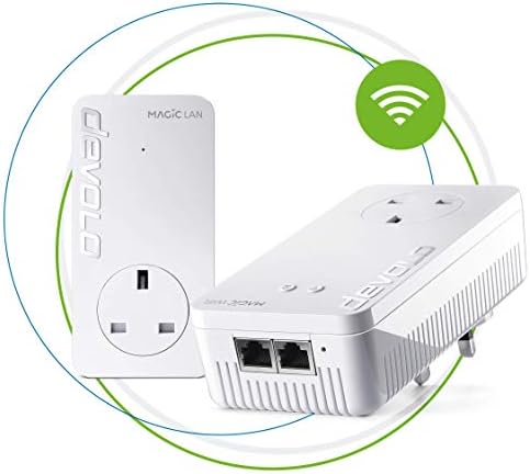 devolo Magic 22400 Wi-Fi 5 Next: Starter Kit | 4k/ 8k UHD Streaming | Stable Home Working (Up to 2400 Mbps Powerline, Mesh WiFi 5, G.hn, 3x Gb LAN ports)