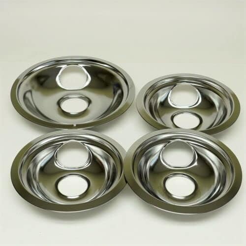 Replacement for fits CP2 Range Stove Chrome Drip Pans Bowls Set 3/6" 1/8"