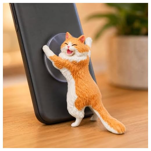 Adjustable Desktop Phone Holder Stand for Car Dashboard Office Travel Foldable Viewing Support Compatible with Multiple Devices (Orange face,1pcs)